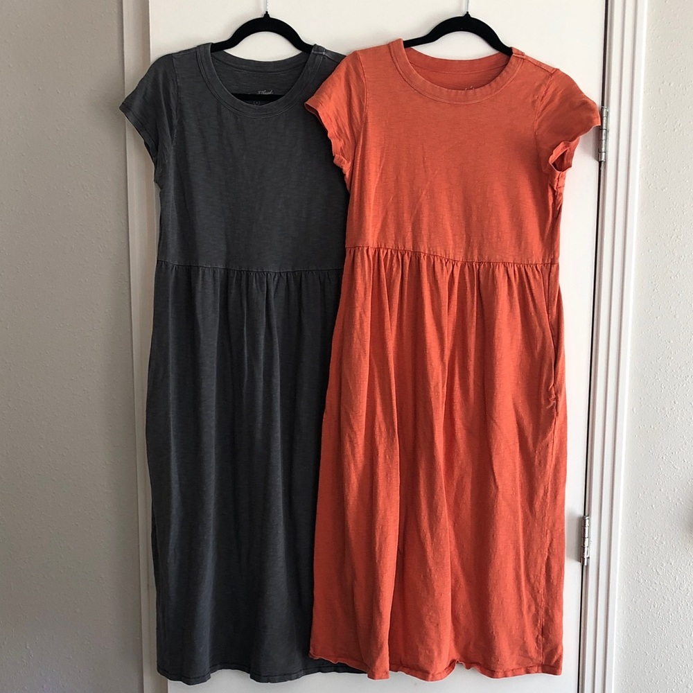Lot of Women's Short Sleeve T-Shirt Dresses Universal Thread Gray & Orange Sz S